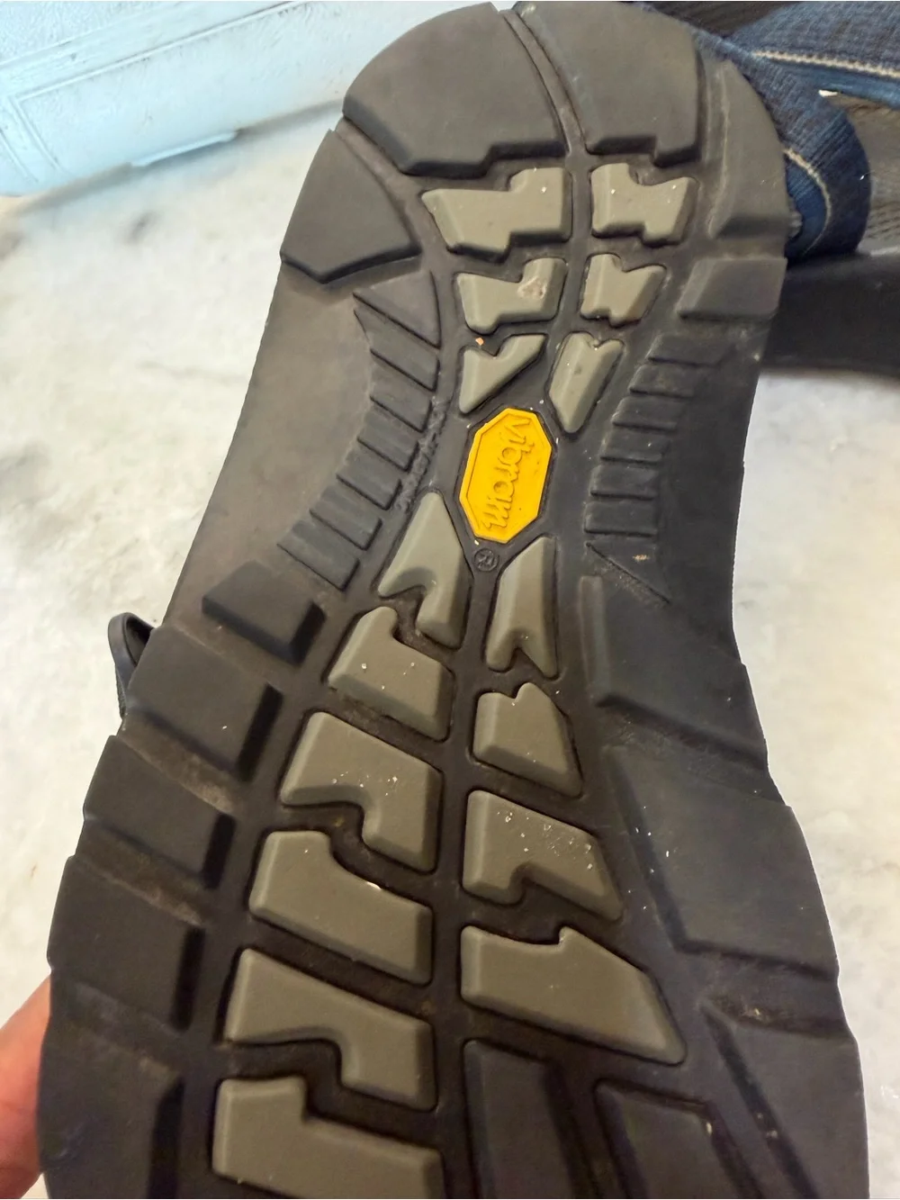 Chaco Black and Navy Webbing Sandals